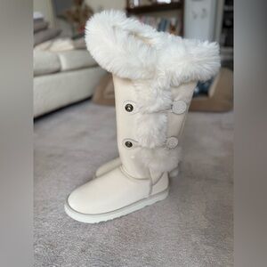 NWT Australia Luxe Collective Tall Sheepskin Shearling Boots Cream